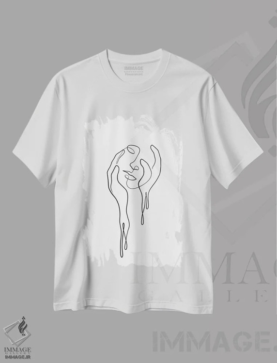 تیشرت سفید طرح دار زیرا او شکننده است، هنر تزئینی سیاه و سفید اثر دین کی | immage.ir