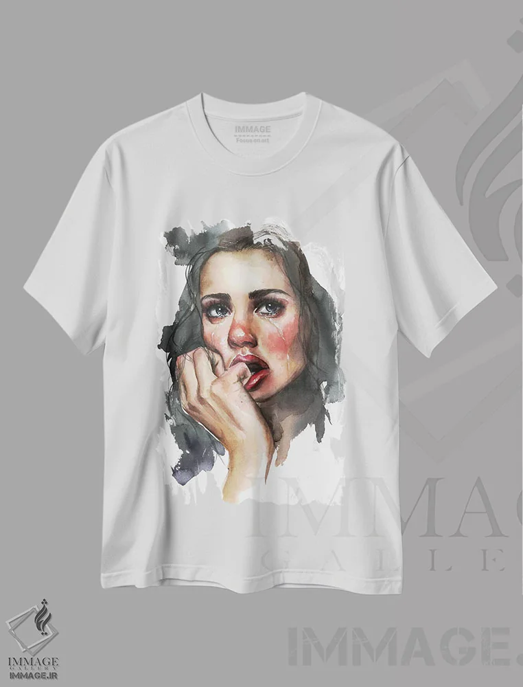 تیشرت سفید طرح دار گریه، مدیوم اثر کایرا بالان | فروشگاه ایماژ