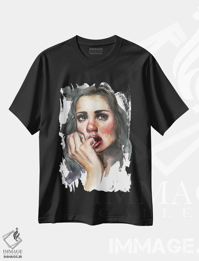 تیشرت مشکی طرح دار گریه، مدیوم اثر کایرا بالان | immage.ir