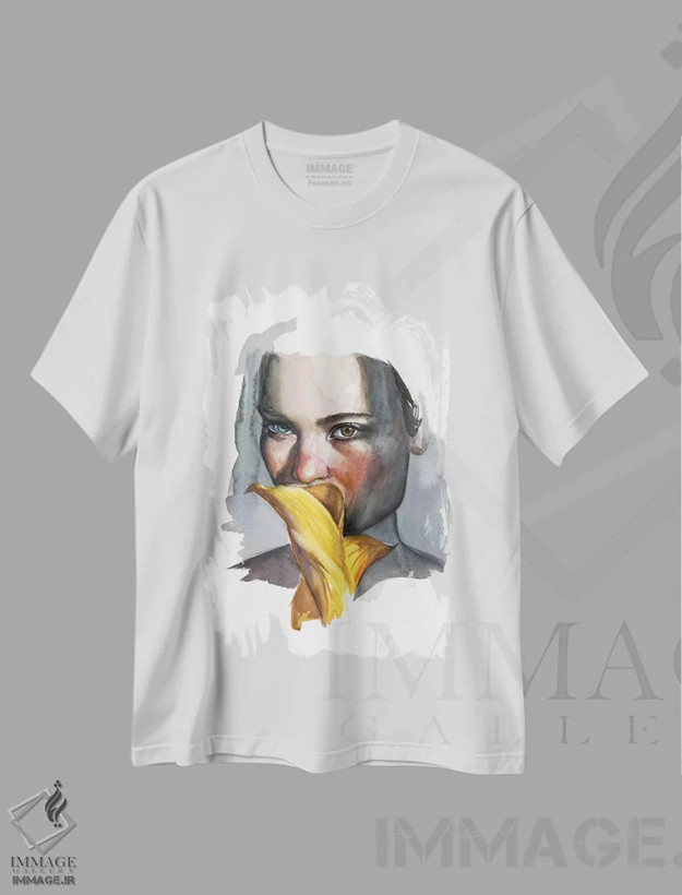 تیشرت سفید طرح دار لیلی زرد، مدیوم اثر کایرا بالان | فروشگاه ایماژ