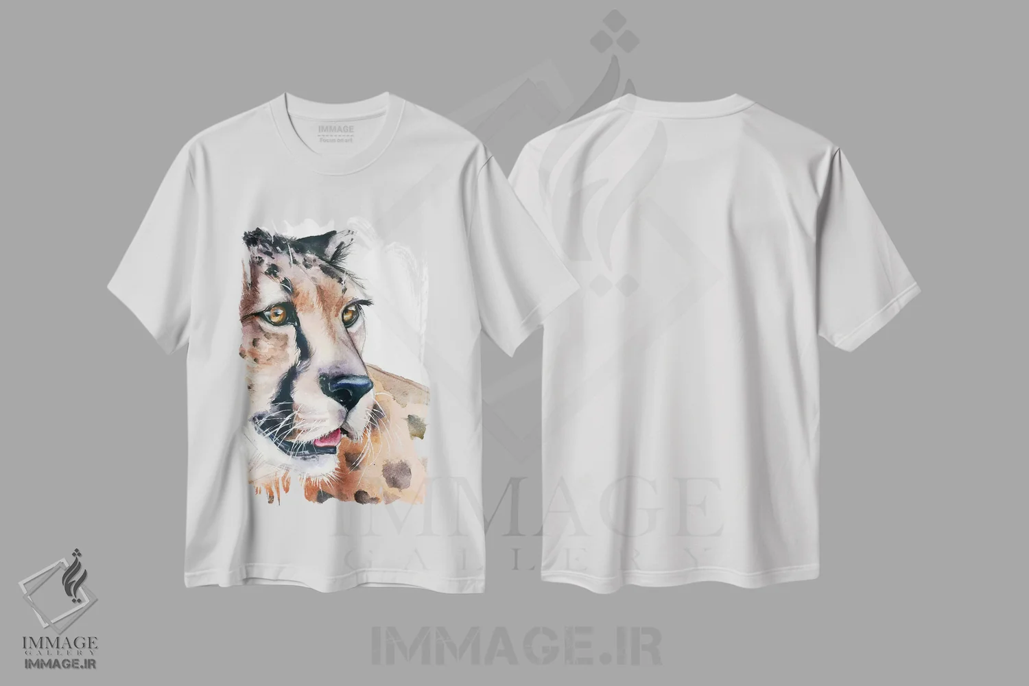 تیشرت سفید طرح دار یوزپلنگ، تزئینی اثر کایرا بالان | فروشگاه ایماژ