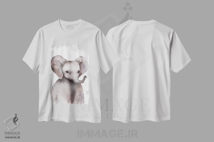 تیشرت سفید طرح دار فیل، مدیوم اثر کایرا بالان | فروشگاه ایماژ