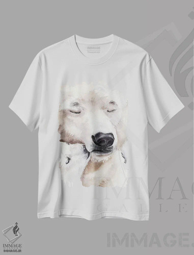 تیشرت سفید طرح دار خرس قطبی، مدیوم اثر کایرا بالان | فروشگاه ایماژ