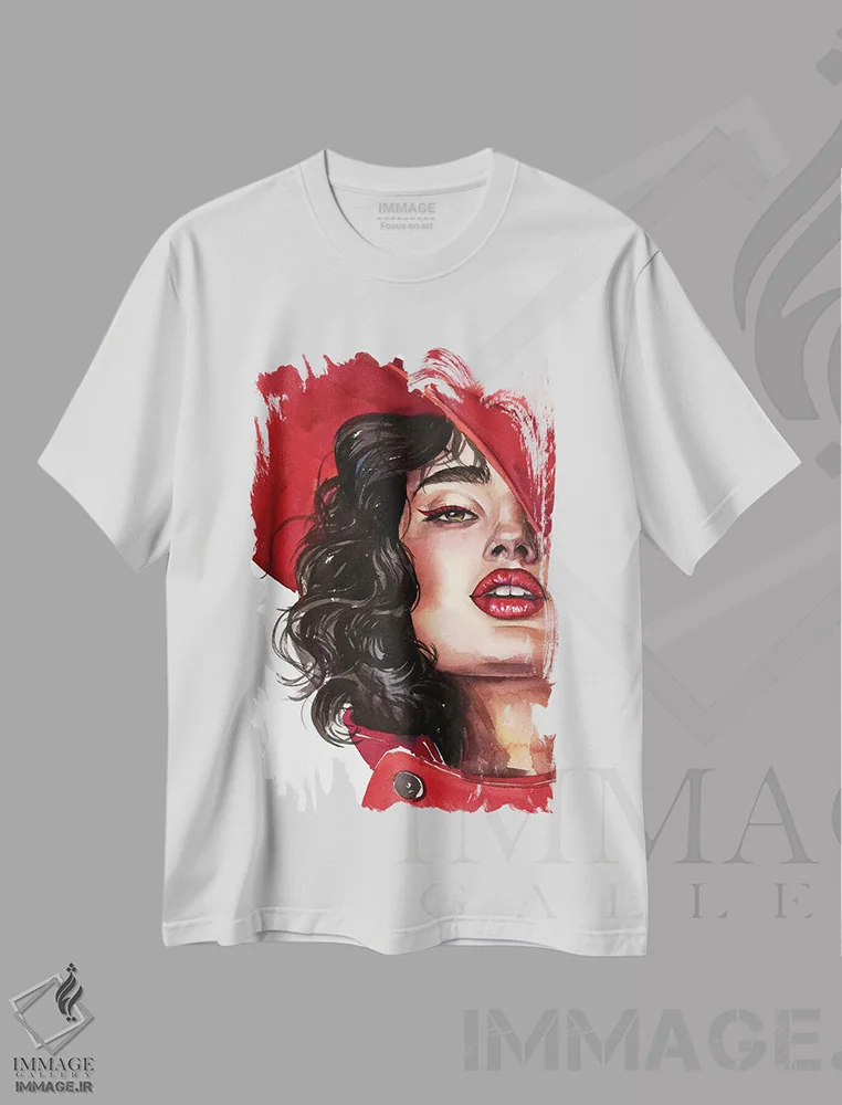 تیشرت سفید طرح دار قرمز ۱، مدیوم اثر کایرا بالان | immage.ir