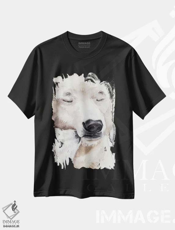 تیشرت مشکی طرح دار خرس قطبی، مدیوم اثر کایرا بالان | immage.ir