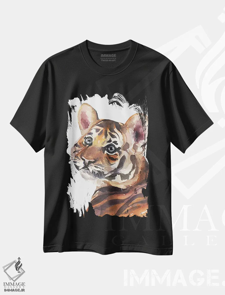 تیشرت مشکی طرح دار ببر، مدیوم اثر کایرا بالان | immage.ir