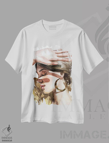 تیشرت سفید طرح دار زنانه، مدیوم اثر کایرا بالان | فروشگاه ایماژ