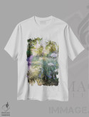 تیشرت سفید طرح دار سایه خنک، هنر فاخر معاصر اثر کیم اشلمن | فروشگاه ایماژ
