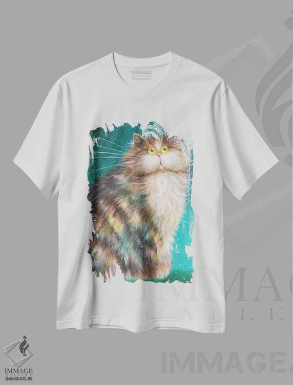 تیشرت سفید طرح دار مینینو، دکور معاصر اثر کیم هاسکینز | فروشگاه ایماژ