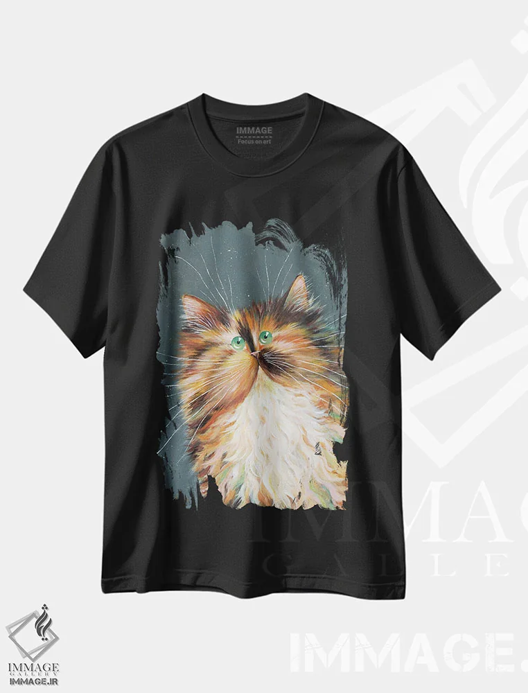 تیشرت مشکی طرح دار هتی، تزئینی اثر کیم هاسکینز | immage.ir