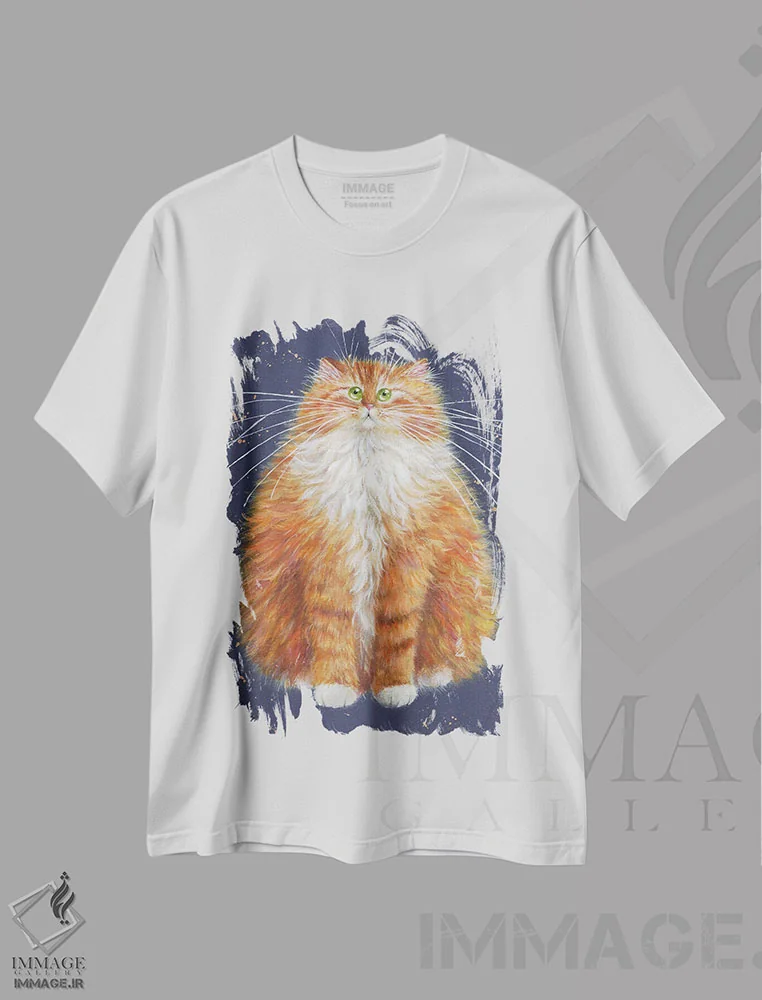 تیشرت سفید طرح دار بنی، مدیوم اثر کیم هاسکینز | immage.ir