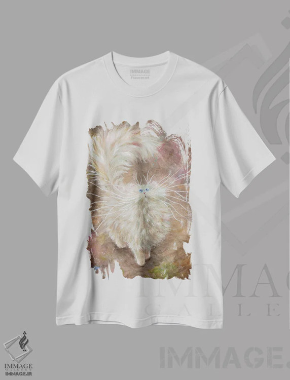 تیشرت سفید طرح دار صبح، مدیوم اثر کیم هاسکینز | immage.ir