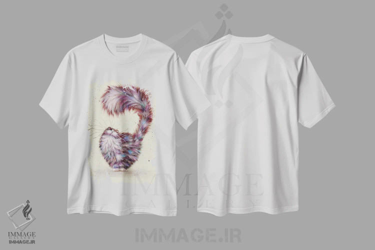 تیشرت سفید طرح دار دم بزرگ، مدیوم اثر کیم هاسکینز | immage.ir