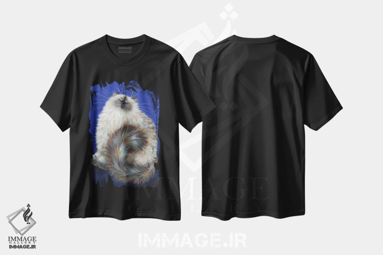 تیشرت مشکی طرح دار کلاین، تزئینی اثر کیم هاسکینز | فروشگاه ایماژ