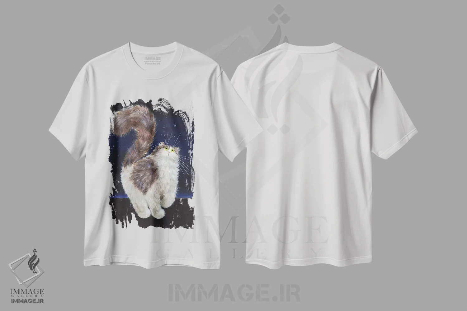 تیشرت سفید طرح دار سامانتا، تزئینی اثر کیم هاسکینز | immage.ir