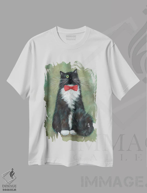 تیشرت سفید طرح دار آلفی مون، تزئینی اثر کیم هاسکینز | immage.ir