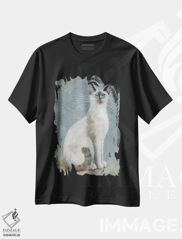 تیشرت مشکی طرح دار تونکا، تزئینی اثر کیم هاسکینز | فروشگاه ایماژ