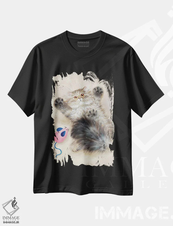 تیشرت مشکی طرح دار گریشا، تزئینی اثر کیم هاسکینز | immage.ir