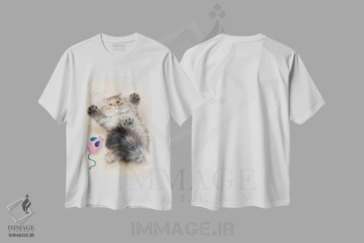 تیشرت سفید طرح دار گریشا، تزئینی اثر کیم هاسکینز | فروشگاه ایماژ