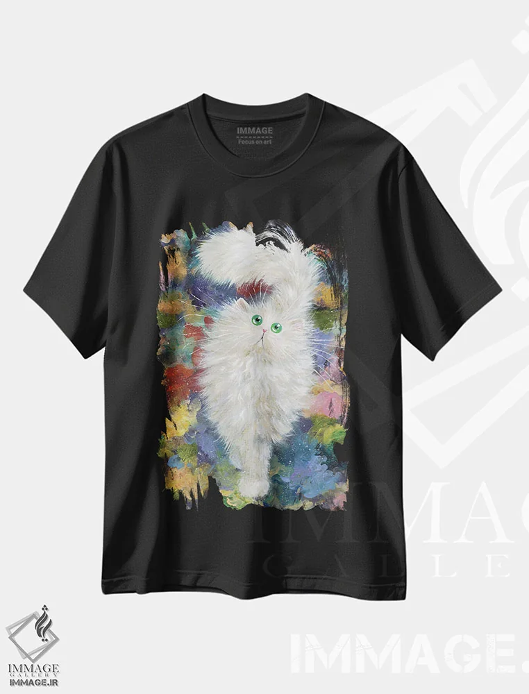 تیشرت مشکی طرح دار فرشته، مدیوم اثر کیم هاسکینز | فروشگاه ایماژ