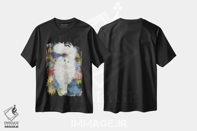 تیشرت مشکی طرح دار فرشته، مدیوم اثر کیم هاسکینز | فروشگاه ایماژ