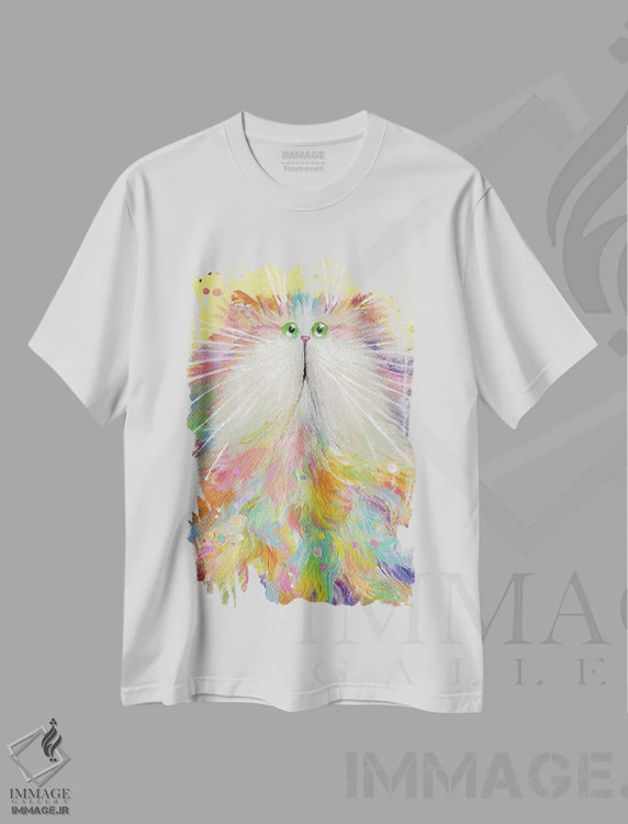 تیشرت سفید طرح دار پوکس، مدیوم اثر کیم هاسکینز | immage.ir