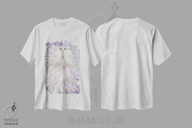 تیشرت سفید طرح دار فلیس، مدیوم اثر کیم هاسکینز | فروشگاه ایماژ