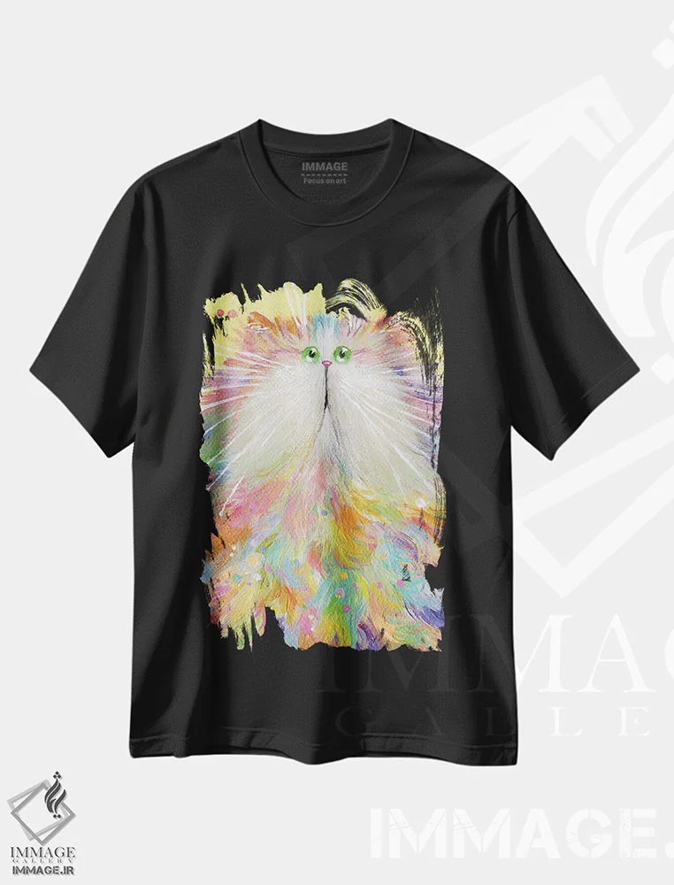 تیشرت مشکی طرح دار پوکس، مدیوم اثر کیم هاسکینز | فروشگاه ایماژ