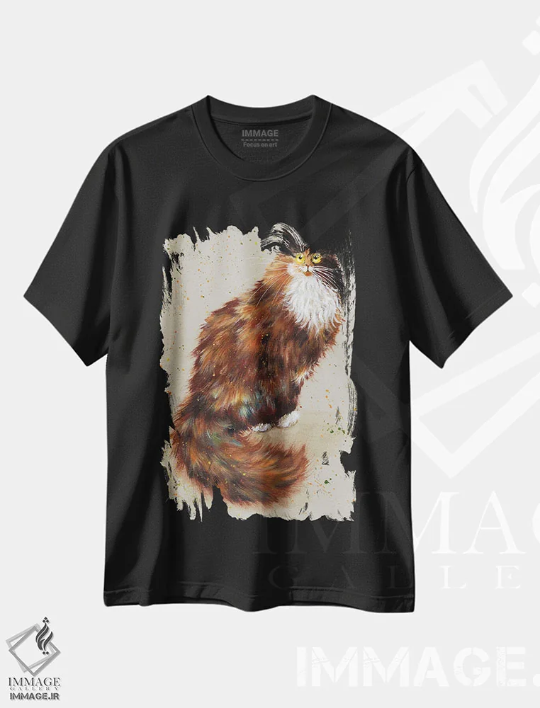 تیشرت مشکی طرح دار تریکل، هنر فاخر معاصر اثر کیم هاسکینز | immage.ir