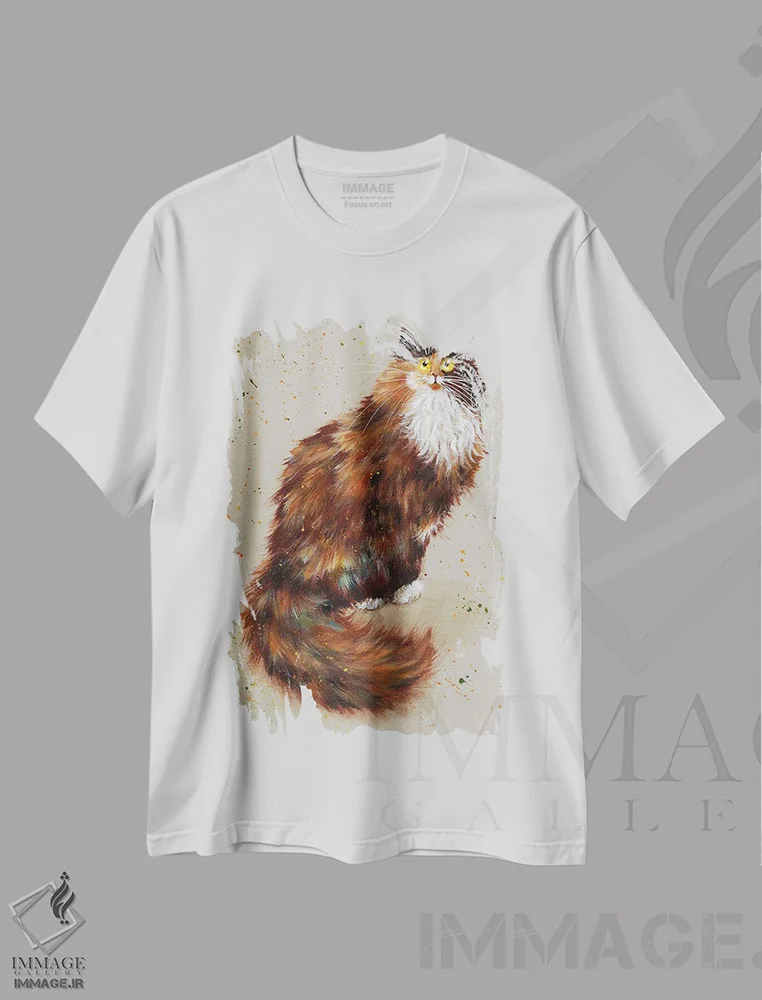 تیشرت سفید طرح دار تریکل، هنر فاخر معاصر اثر کیم هاسکینز | فروشگاه ایماژ