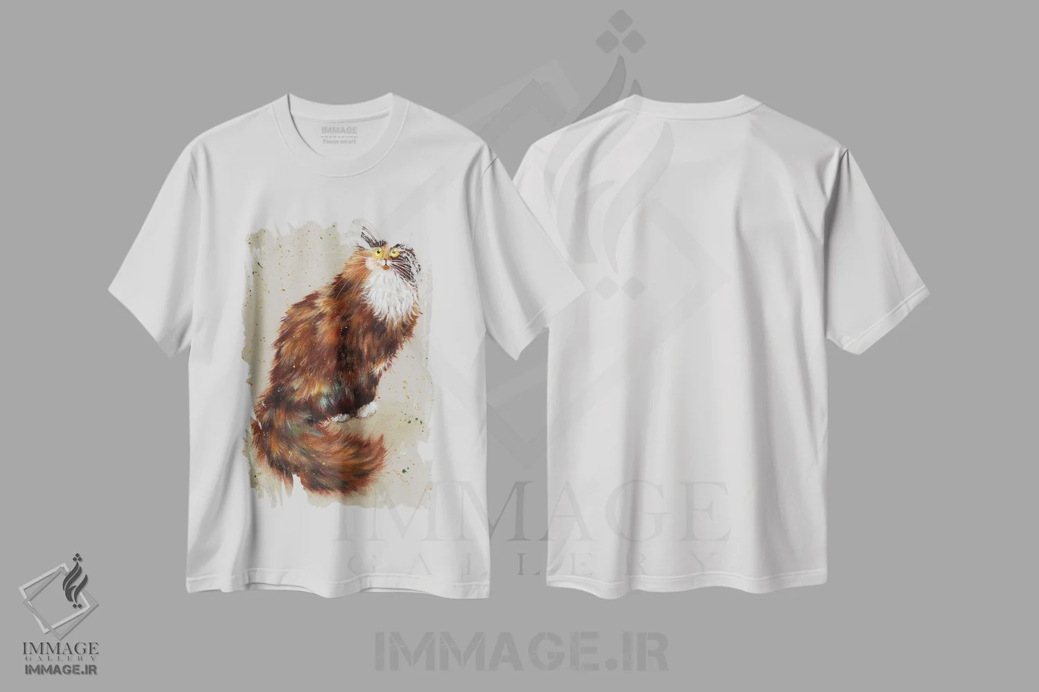 تیشرت سفید طرح دار تریکل، هنر فاخر معاصر اثر کیم هاسکینز | فروشگاه ایماژ