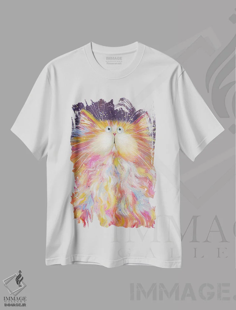 تیشرت سفید طرح دار بالوف، تزئینی اثر کیم هاسکینز | فروشگاه ایماژ