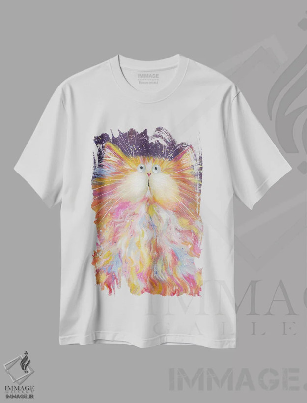 تیشرت سفید طرح دار بالوف، تزئینی اثر کیم هاسکینز | فروشگاه ایماژ