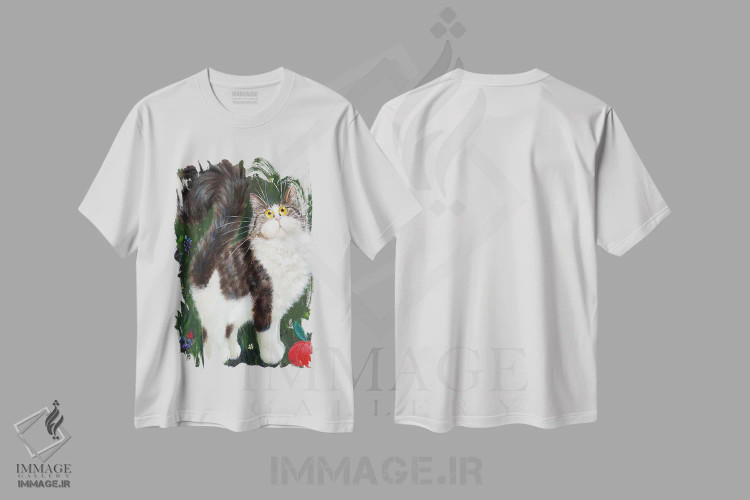 تیشرت سفید طرح دار دنی، تزئینی اثر کیم هاسکینز | immage.ir