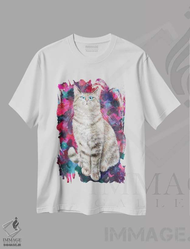 تیشرت سفید طرح دار زویی، تزئینی اثر کیم هاسکینز | فروشگاه ایماژ