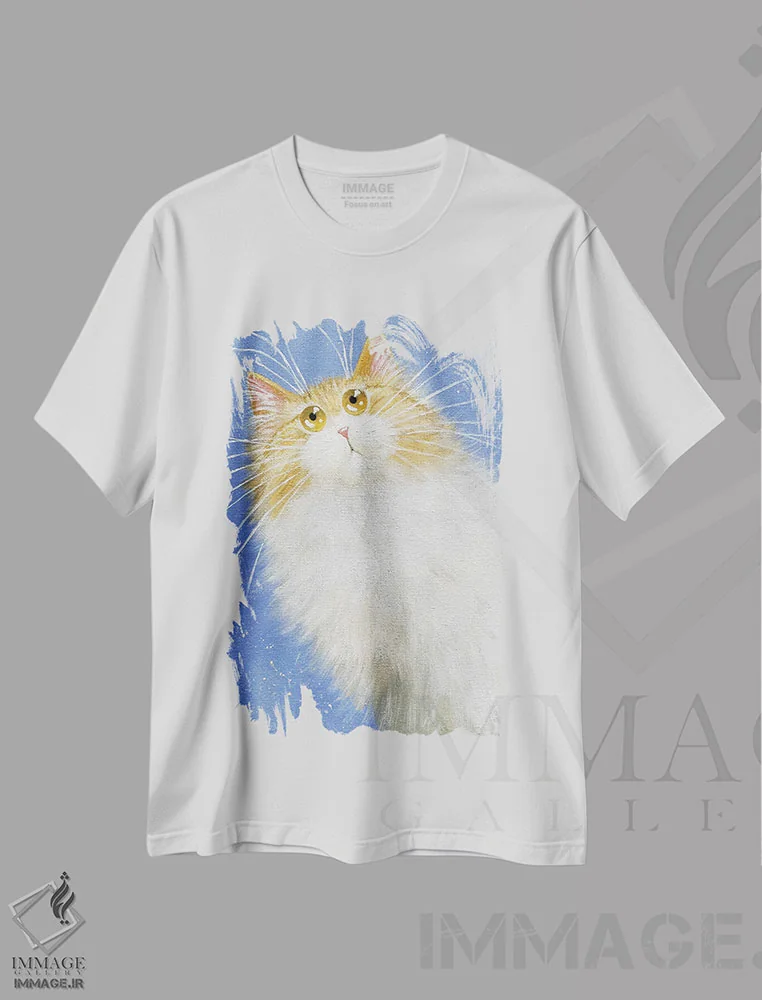 تیشرت سفید طرح دار لوسی، تزئینی اثر کیم هاسکینز | immage.ir