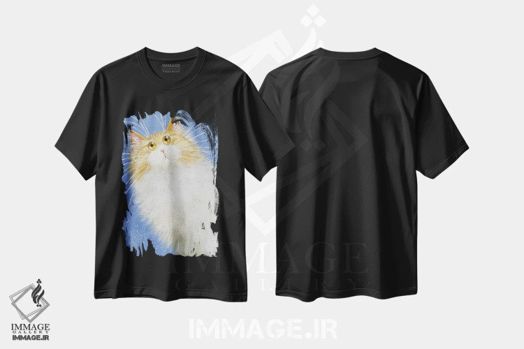 تیشرت مشکی طرح دار لوسی، تزئینی اثر کیم هاسکینز | فروشگاه ایماژ