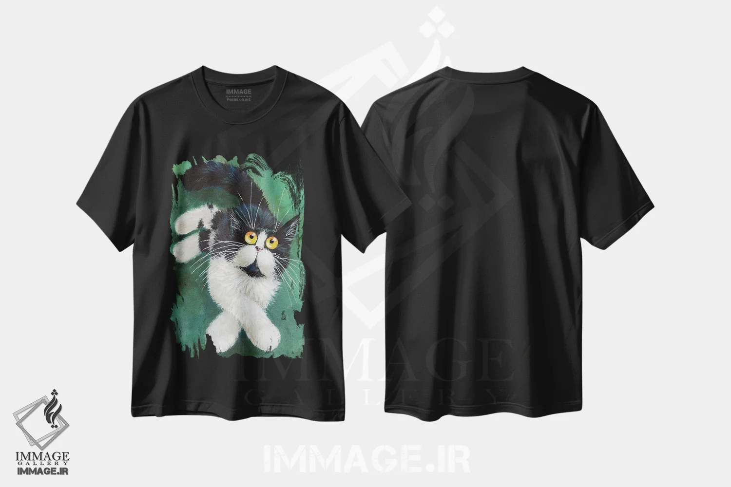 تیشرت مشکی طرح دار پچ، تزئینی اثر کیم هاسکینز | immage.ir