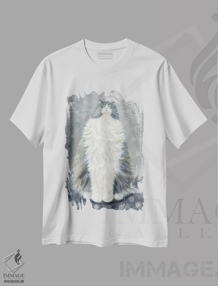 تیشرت سفید طرح دار مه آلود، دکور معاصر اثر کیم هاسکینز | immage.ir