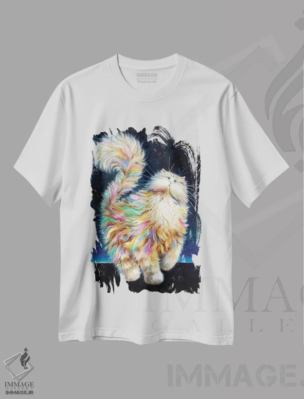 تیشرت سفید طرح دار چشمک، هنر فاخر معاصر اثر کیم هاسکینز | فروشگاه ایماژ
