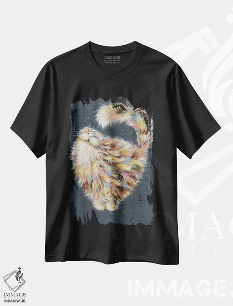 تیشرت مشکی طرح دار پاتاپوفِت، دکور معاصر اثر کیم هاسکینز | فروشگاه ایماژ