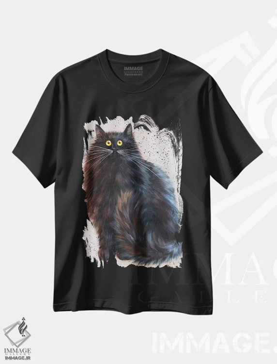 تیشرت مشکی طرح دار هرمان، دکور معاصر اثر کیم هاسکینز | immage.ir