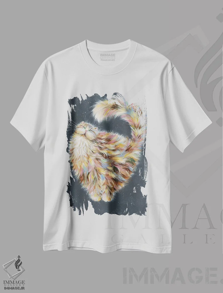 تیشرت سفید طرح دار پاتاپوفِت، دکور معاصر اثر کیم هاسکینز | immage.ir