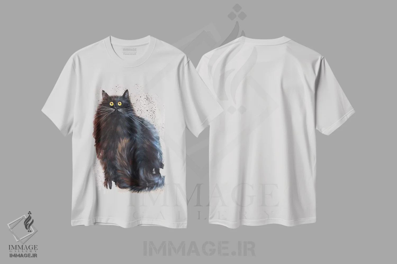 تیشرت سفید طرح دار هرمان، دکور معاصر اثر کیم هاسکینز | فروشگاه ایماژ