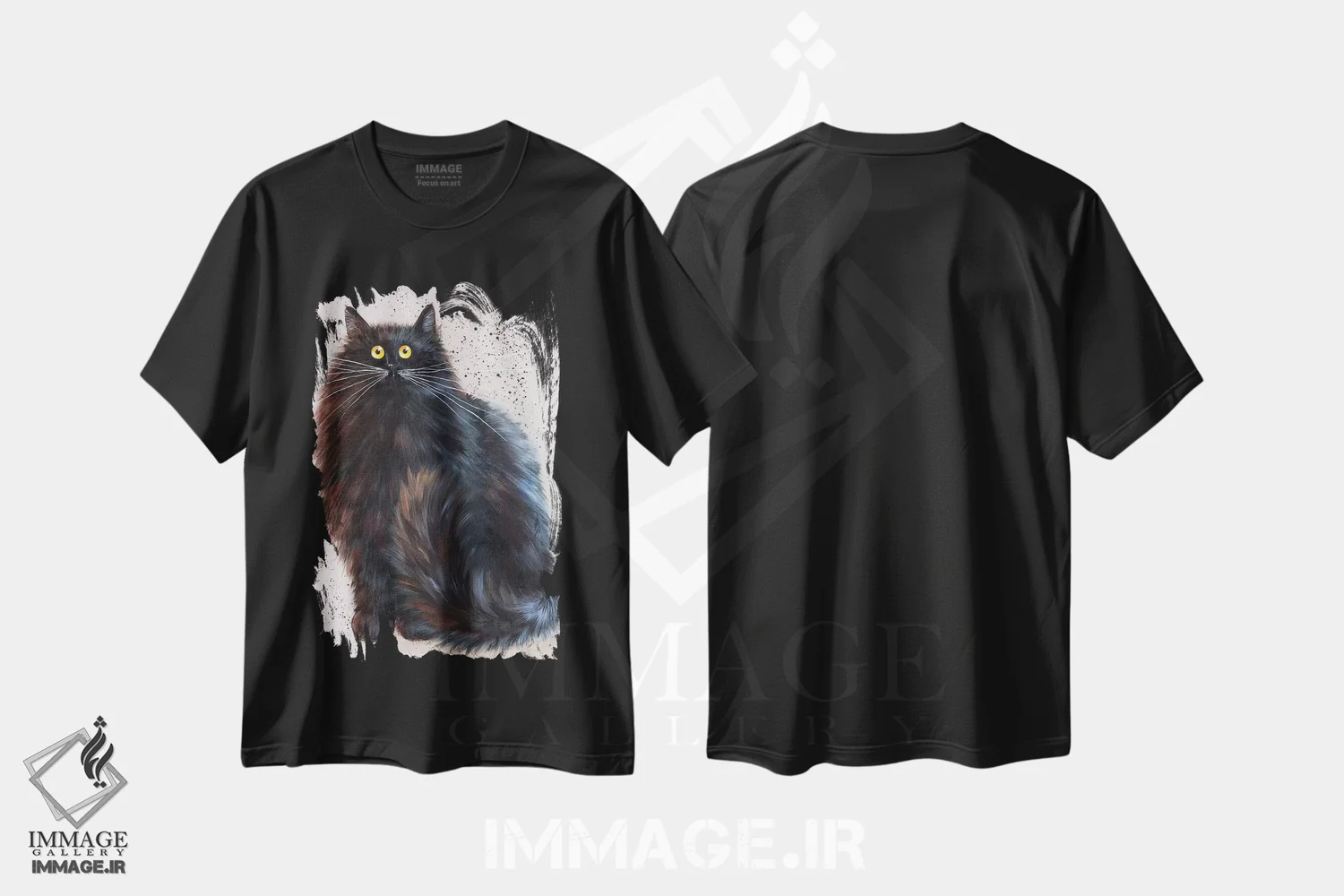 تیشرت مشکی طرح دار هرمان، دکور معاصر اثر کیم هاسکینز | immage.ir