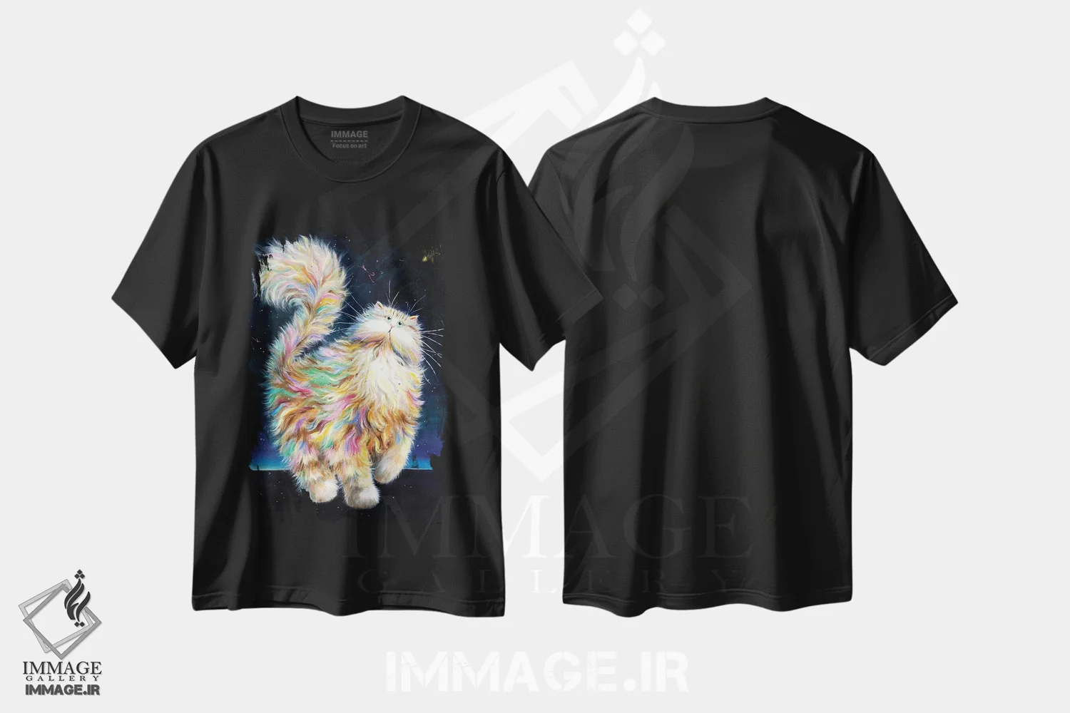 تیشرت مشکی طرح دار چشمک، هنر فاخر معاصر اثر کیم هاسکینز | immage.ir