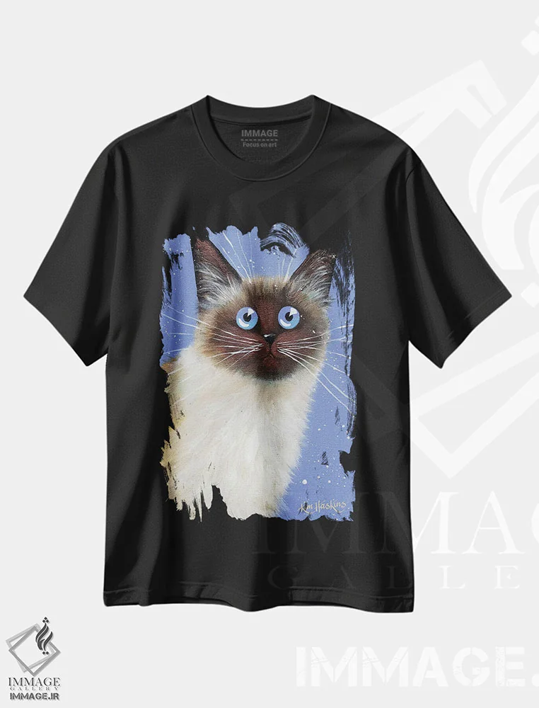 تیشرت مشکی طرح دار کابوس آبی اثر کیم هاسکینز | فروشگاه ایماژ