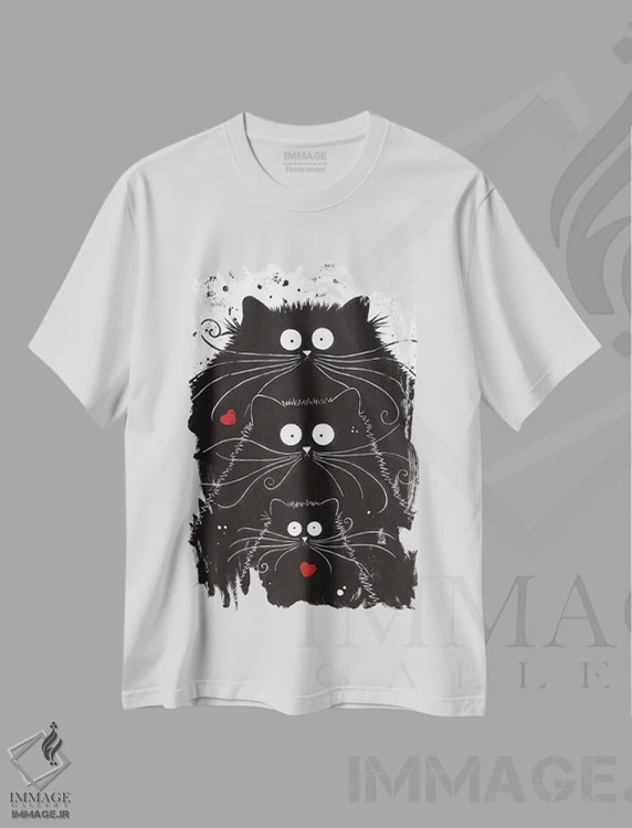 تیشرت سفید طرح دار پیرامید، تزئینی اثر کیم هاسکینز | فروشگاه ایماژ