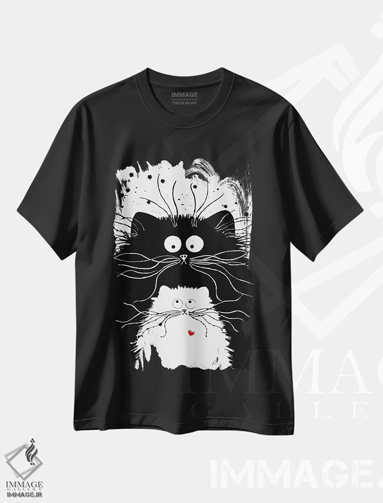 تیشرت مشکی طرح دار تو پرفکت، تزئینی اثر کیم هاسکینز | فروشگاه ایماژ