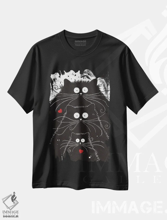 تیشرت مشکی طرح دار پیرامید، تزئینی اثر کیم هاسکینز | immage.ir